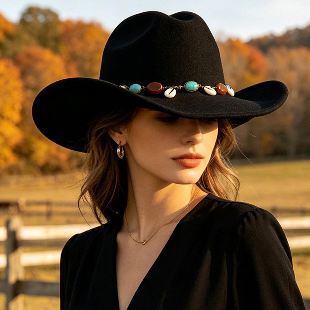 Fedora Hat Wool - 울 펠트 페도라, 남녀공용 웨스턴 카우보이