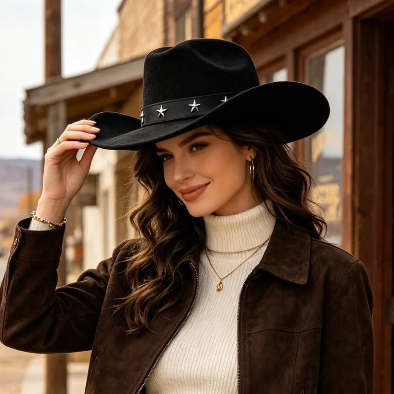 여성용 핫세일 와이드 브림 카우보이 모자 패션 펠트 페 - Fedora Hat Wool 리뷰 및 가격