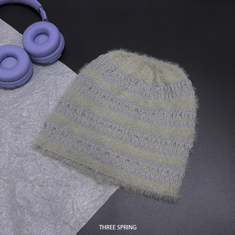 여성용 새로운 한국 스타일 캔디 컬러 퍼지 니트 비니  - Beanie Cuffed Knit 리뷰 및 가격