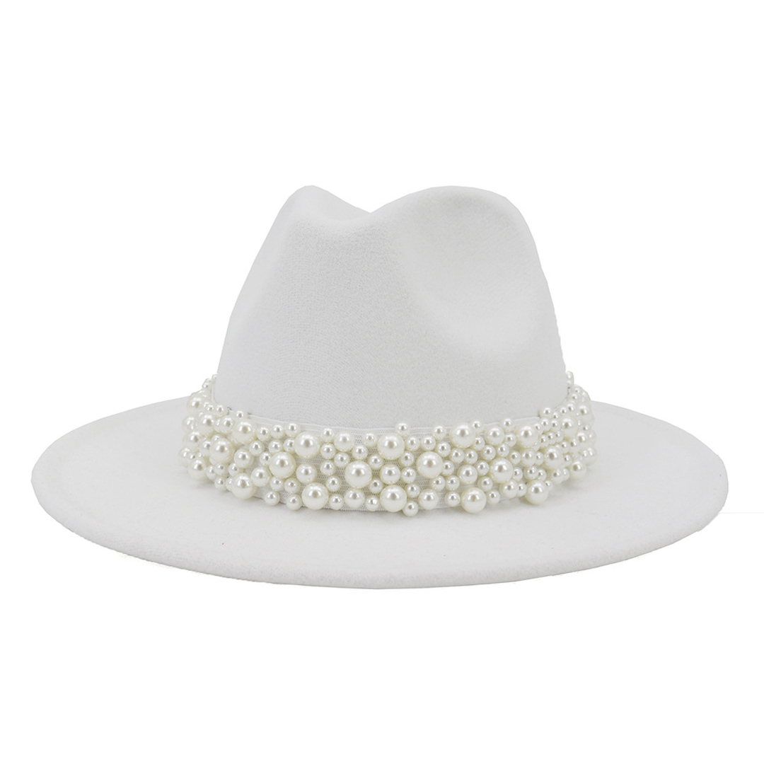 여성용 페도라 모자, 진주 밴드가 있는 울 펠트 파나마 - Fedora Hat Wool 리뷰 및 가격