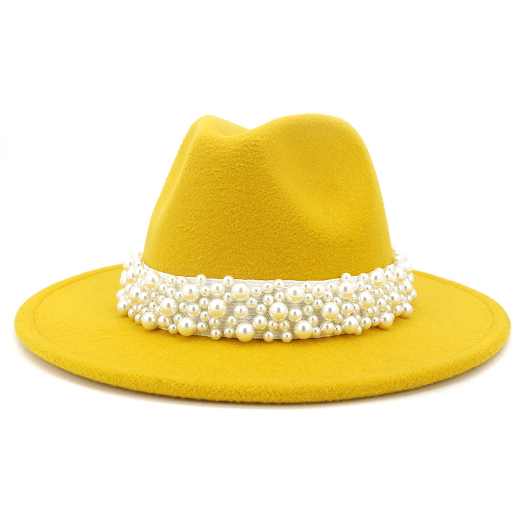 여성용 페도라 모자, 진주 밴드가 있는 울 펠트 파나마 - Fedora Hat Wool 리뷰 및 가격