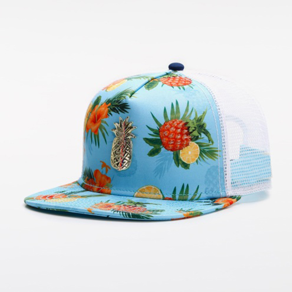 패셔너블한 다용도 모자 열대 과일 플로럴 프린트 트러커 - Snapback Hat Flat 리뷰 및 가격